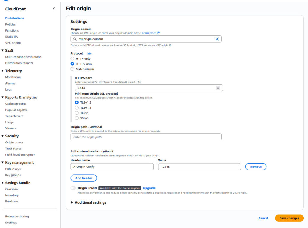Protect Grafana without IP whitelisting with a secret key for origin pull.
